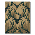 Earthy Forest Sage Deer Antler Tapestry Rug