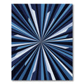 Radial Blue Geometric Burst Rug