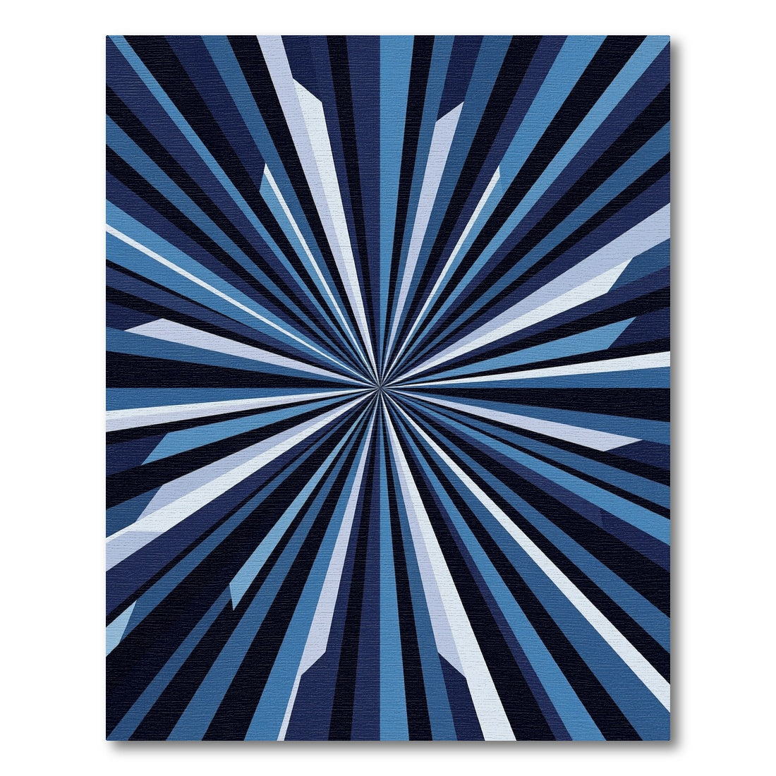 Radial Blue Geometric Burst Rug