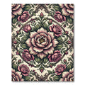 Romantic Blush Rose Medallion Floral Rug