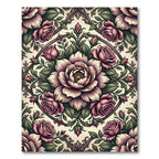 Romantic Blush Rose Medallion Floral Rug