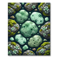 Green Mossy Rocks Organic Composition Rug