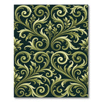 Ornate Gold Leaf Scrollwork Rug