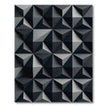 Dark Gray Geometric Faceted Rug