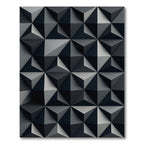 Dark Gray Geometric Faceted Rug