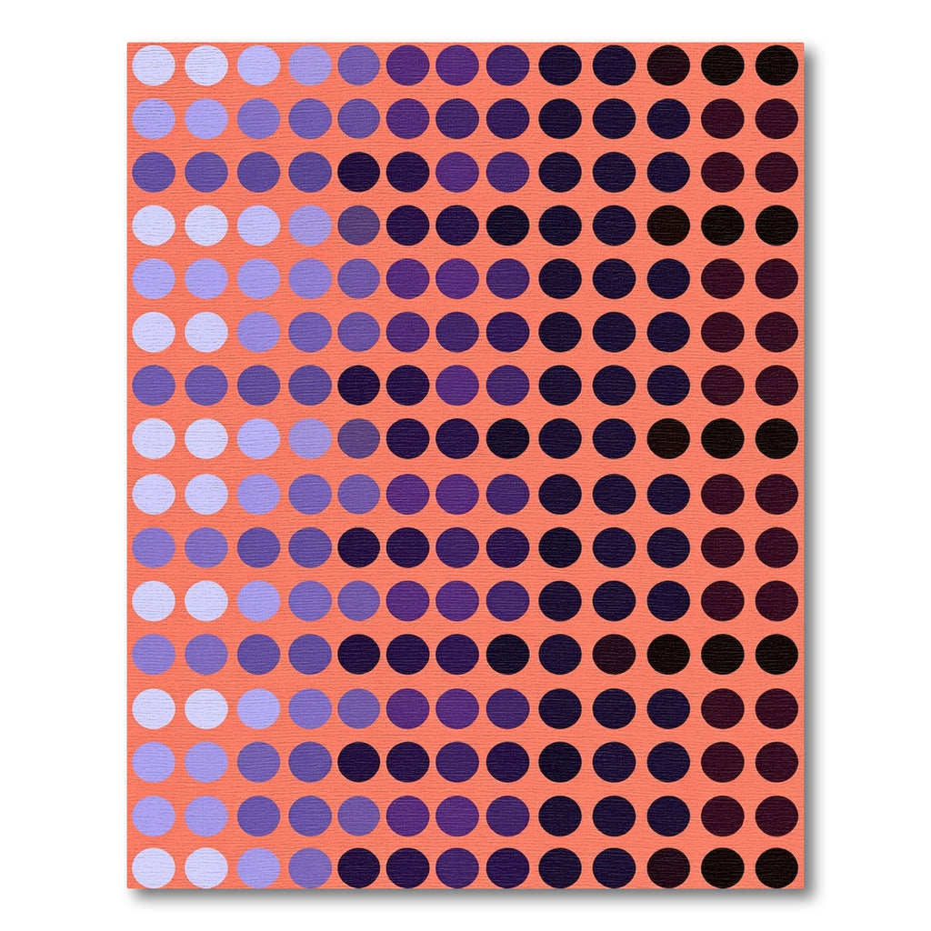 Coral Purple Gradient Polka Dot Rug