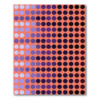 Coral Purple Gradient Polka Dot Rug
