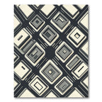 Monochrome Geometric Isometric Urban Grid Rug