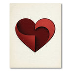 Minimalist Scarlet Heart Layered Abstract Rug