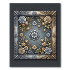 Ornate Floral Garden Rose Medallion Rug