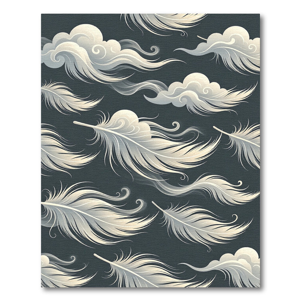 Ethereal Feather Cloud Celestial Art Rug