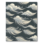 Ethereal Feather Cloud Celestial Art Rug