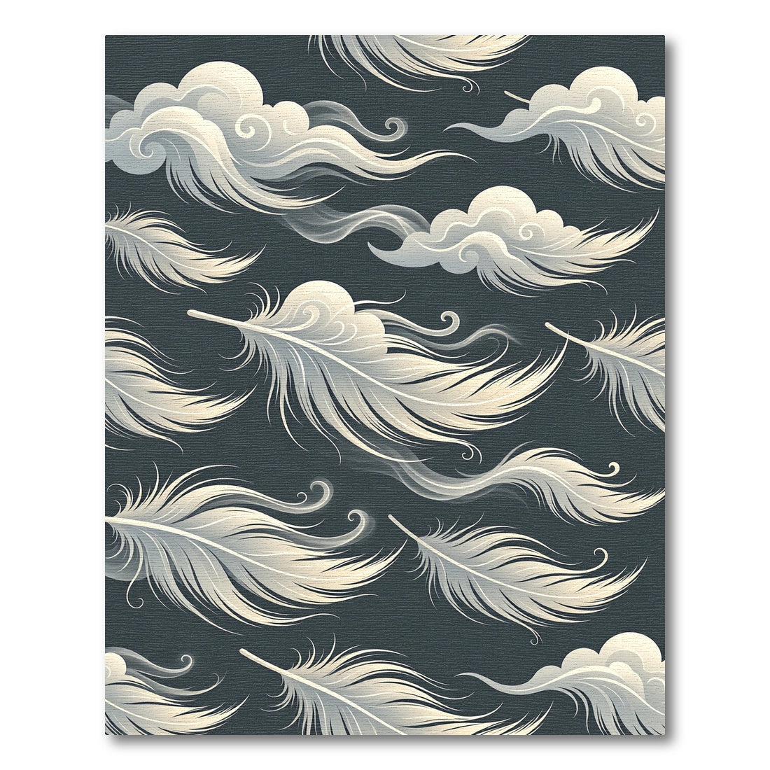 Ethereal Feather Cloud Celestial Art Rug