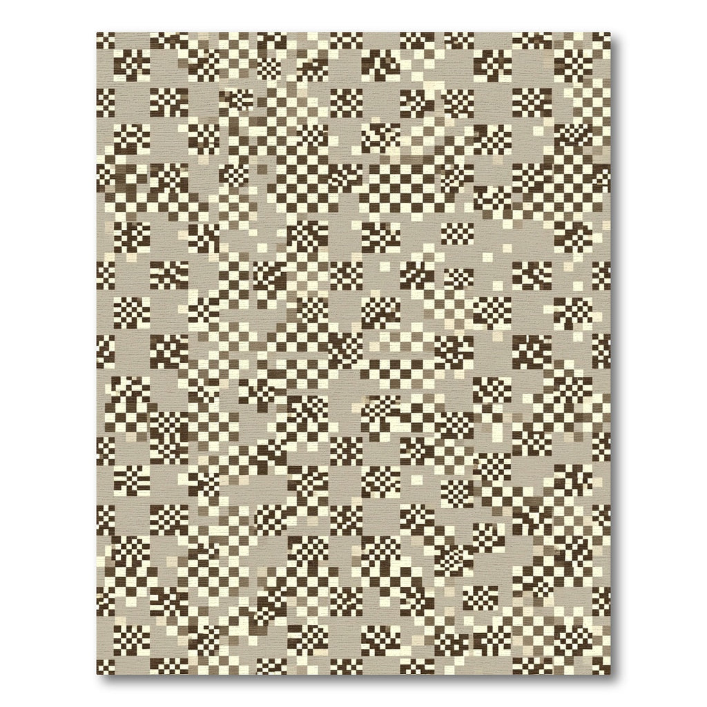 Abstract Pixelated Checkerboard Tone Rug
