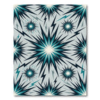 Explosive Teal Starburst Lightning Rug