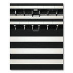 Bold Black White Stripe Architectural Rug