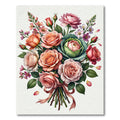 Romantic Soft Pink Rose Bouquet Art Rug