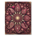 Crimson Raspberry Paisley Floral Medallion Rug