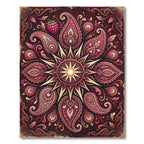 Crimson Raspberry Paisley Floral Medallion Rug