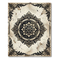 Ornate Black Cream Vintage Medallion Rug