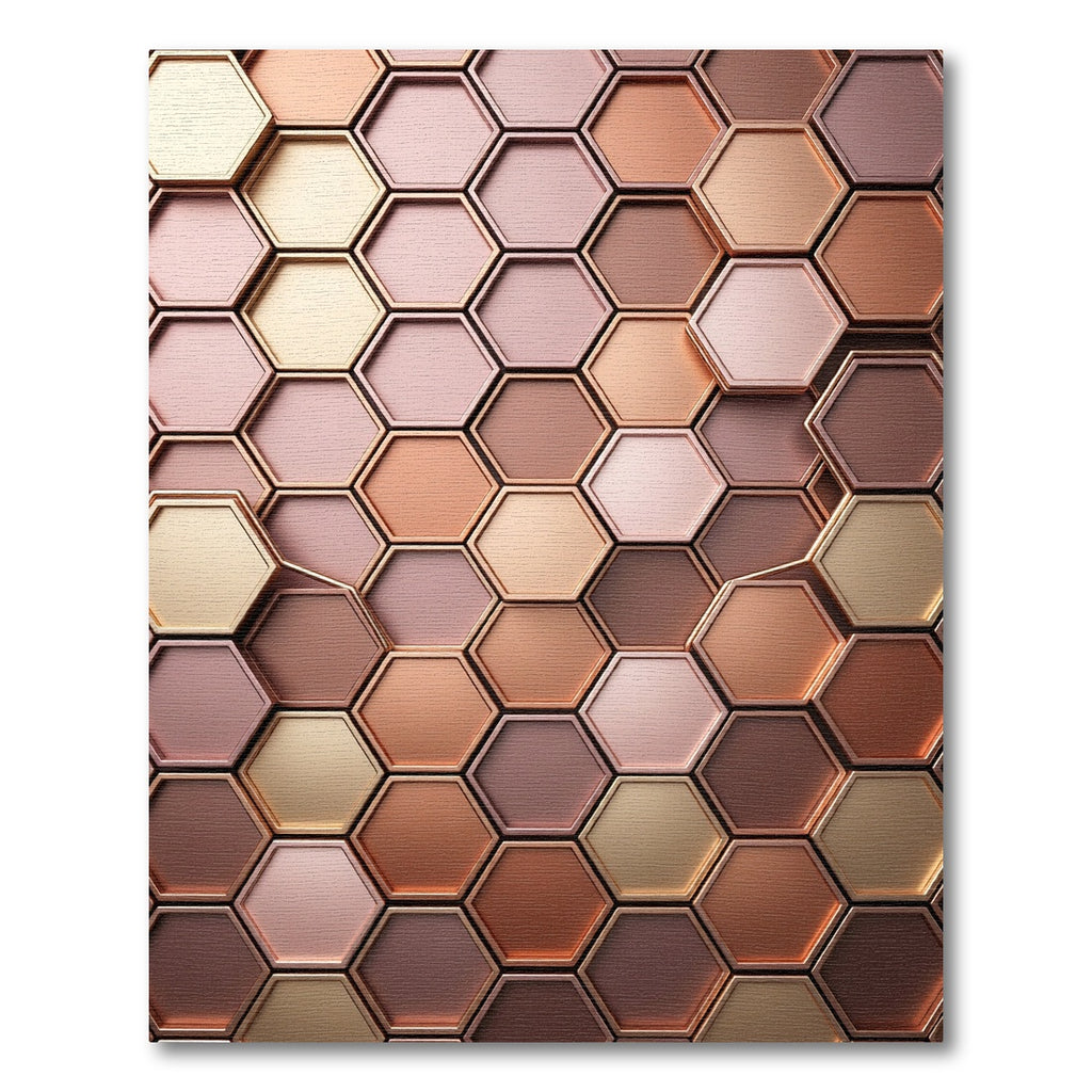 Rose Gold Hexagonal Tessellation Rug
