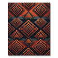Bold Rust Orange Tribal Diamond Art Rug