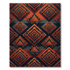 Bold Rust Orange Tribal Diamond Art Rug