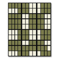 Sage Green Grid Block Geometric Rug