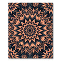 Floral Coral and Charcoal Mandala Rug