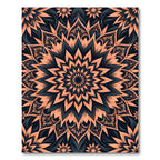 Floral Coral and Charcoal Mandala Rug