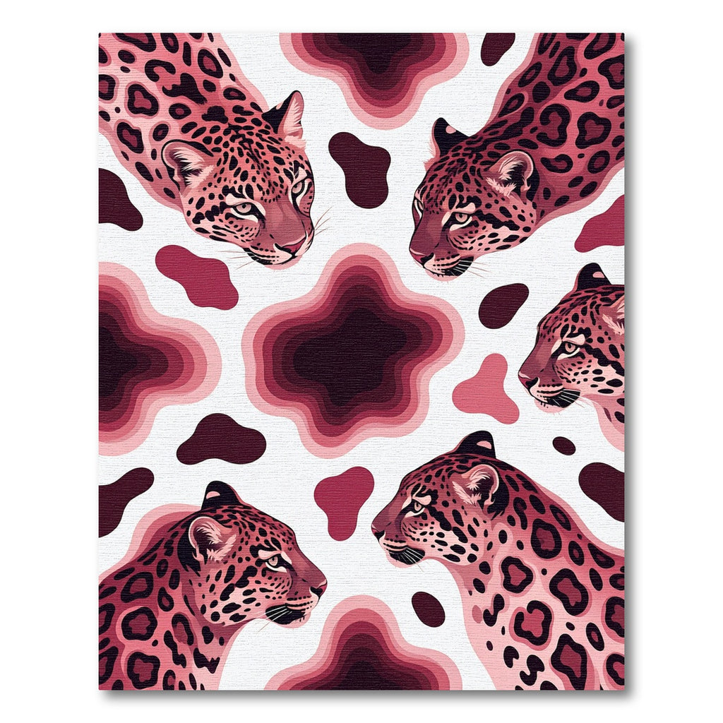 Pink Jaguar Spots Abstract Composition Rug