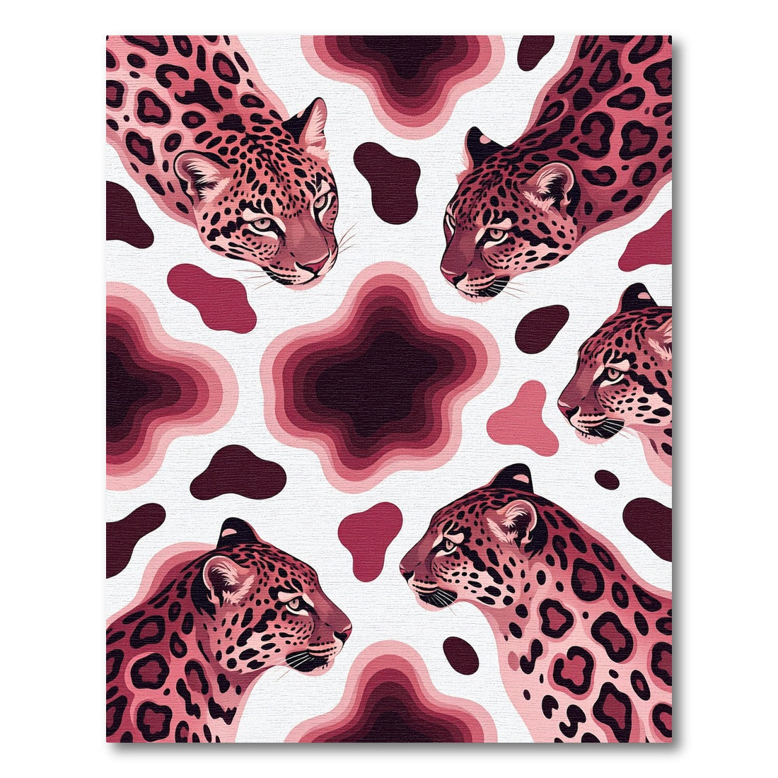 Pink Jaguar Spots Abstract Composition Rug