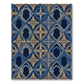 Gilded Navy Gothic Arch Diamond Tessellation Rug