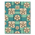 Coastal Teal Sea Shell Mosaic Rug