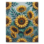 Radiant Sunflower Floral Art Nouveau Rug