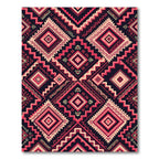 Bold Pink Diamond Tribal Pattern Rug