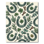 Lucky Horseshoe and Clover Botanical Rug