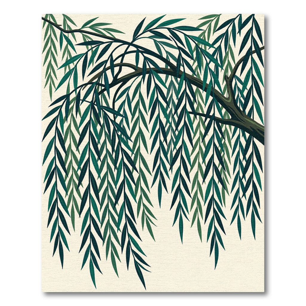Emerald Green Willow Branch Cascade Rug