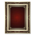 Art Deco Gold Deep Crimson Geometric Rug