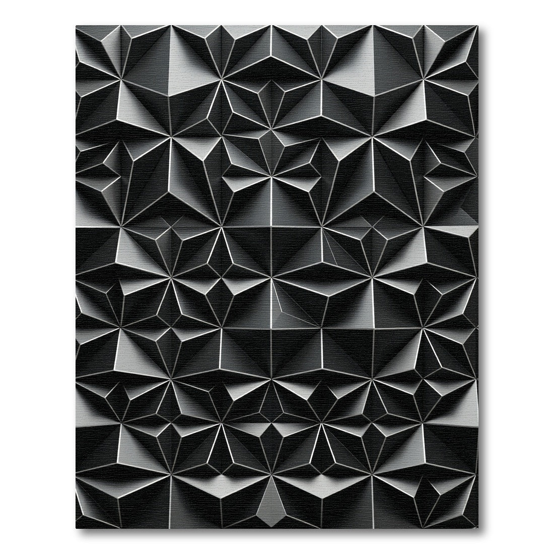 Geometric Dark Gray Relief Facet Rug