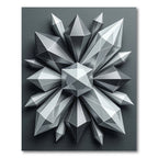 Monochromatic Silver Geometric Crystal Cluster Rug