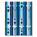 Ocean Blue Nautical Buoy Stripes Rug