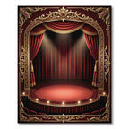 Opulent Crimson Velvet Theater Spotlight Rug