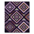 Purple Orange Geometric Diamond Stripe Rug
