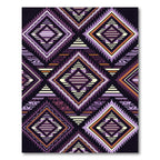 Purple Orange Geometric Diamond Stripe Rug