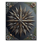 Ornate Black Gold Starburst Mandala Rug