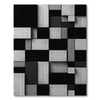 Monochrome Concrete Block Abstract Geometric Wall Rug