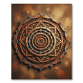 Earthy Bronze Mandala Medallion Circular Rug