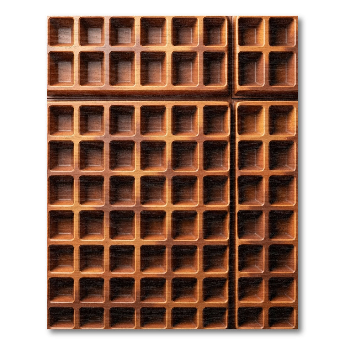 Terracotta Grid Textured Structured Square Rug