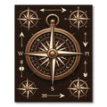 Vintage Bronze Nautical Compass Navigator Rug